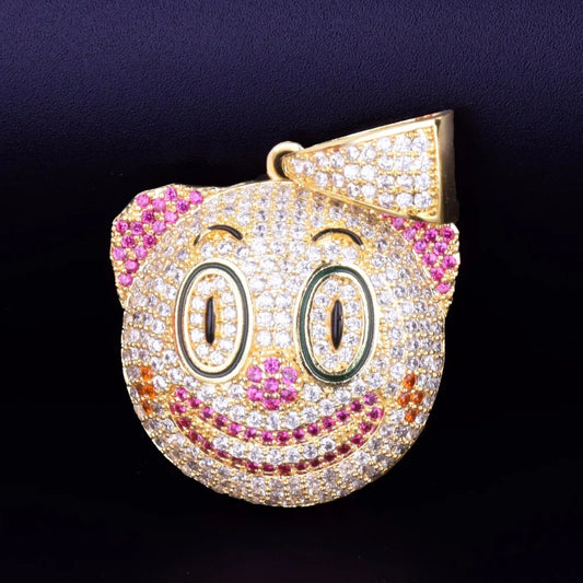 Bling "Clown Emoji" Pendant