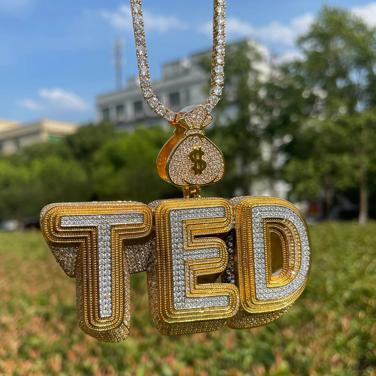 Bling "Money Bag" Custom Pendant III