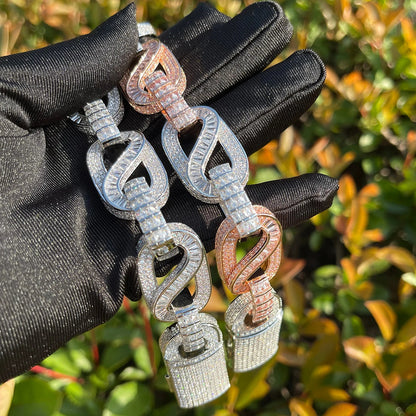 Bling "Snake Link" Baguette Bracelet