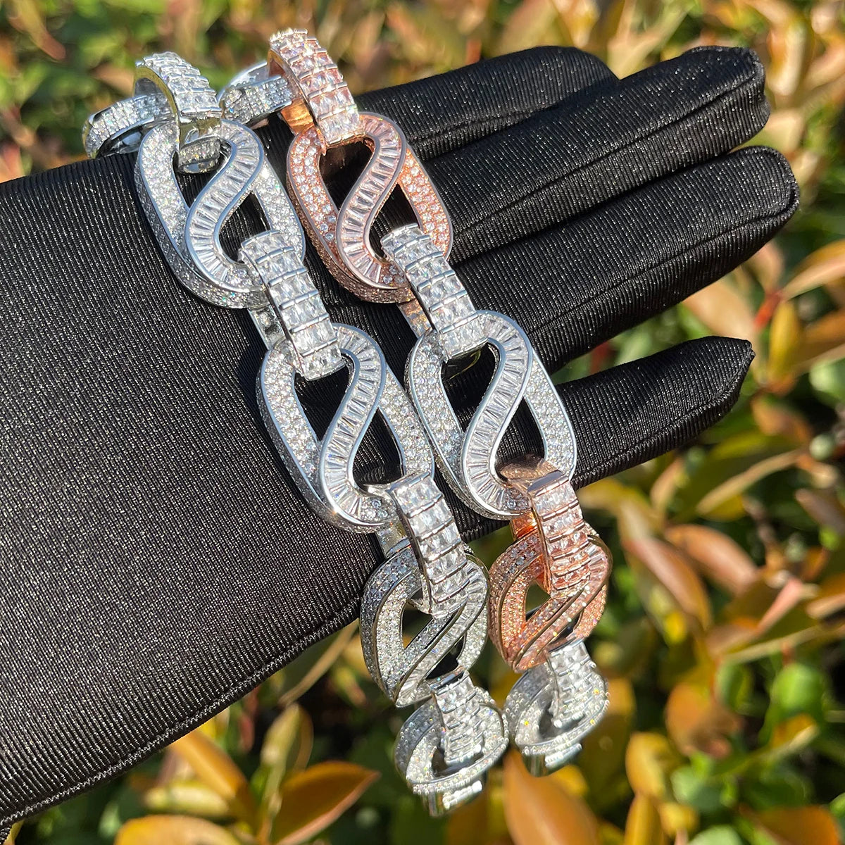 Bling "Snake Link" Baguette Bracelet