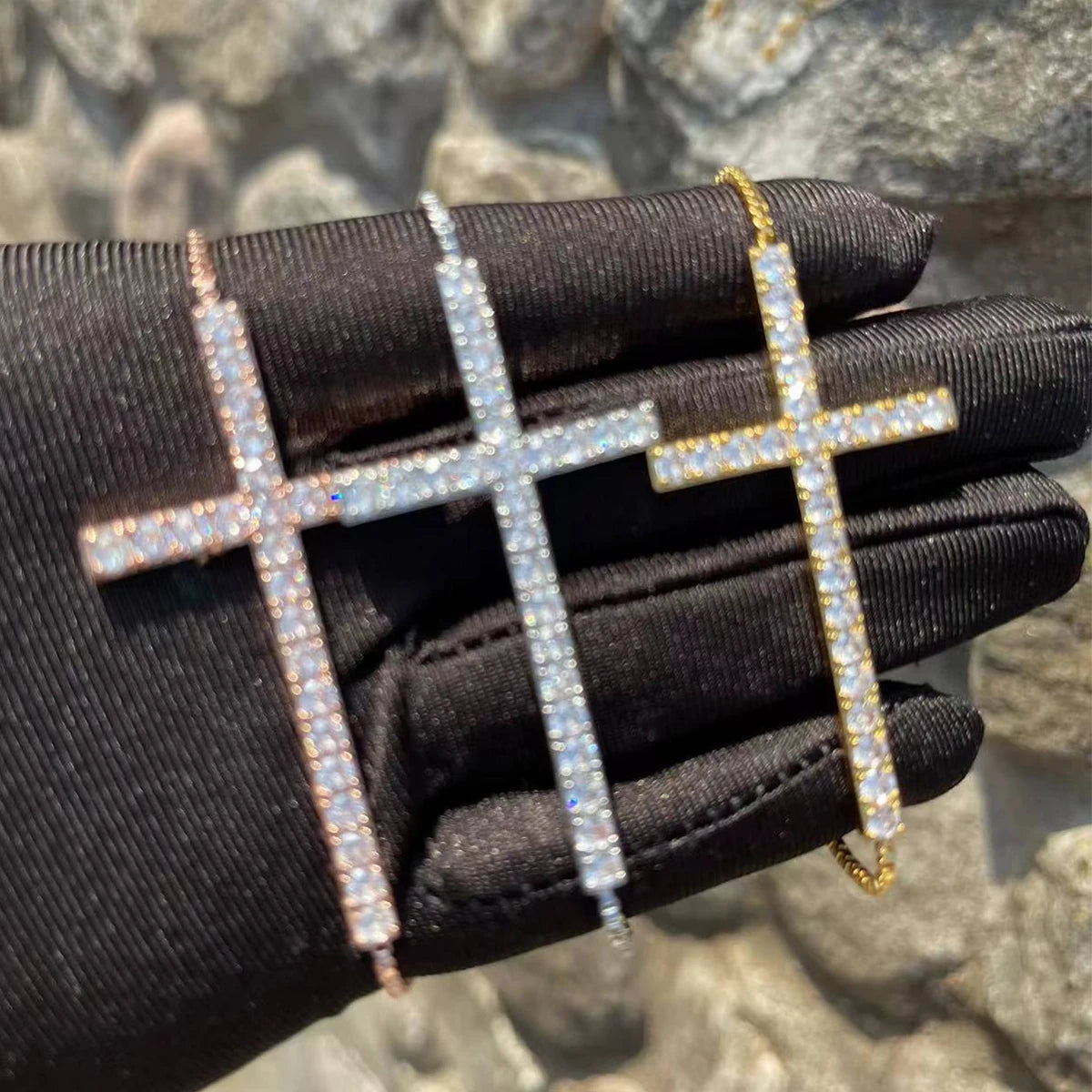 Bling "Adjustable Cross" Bracelet