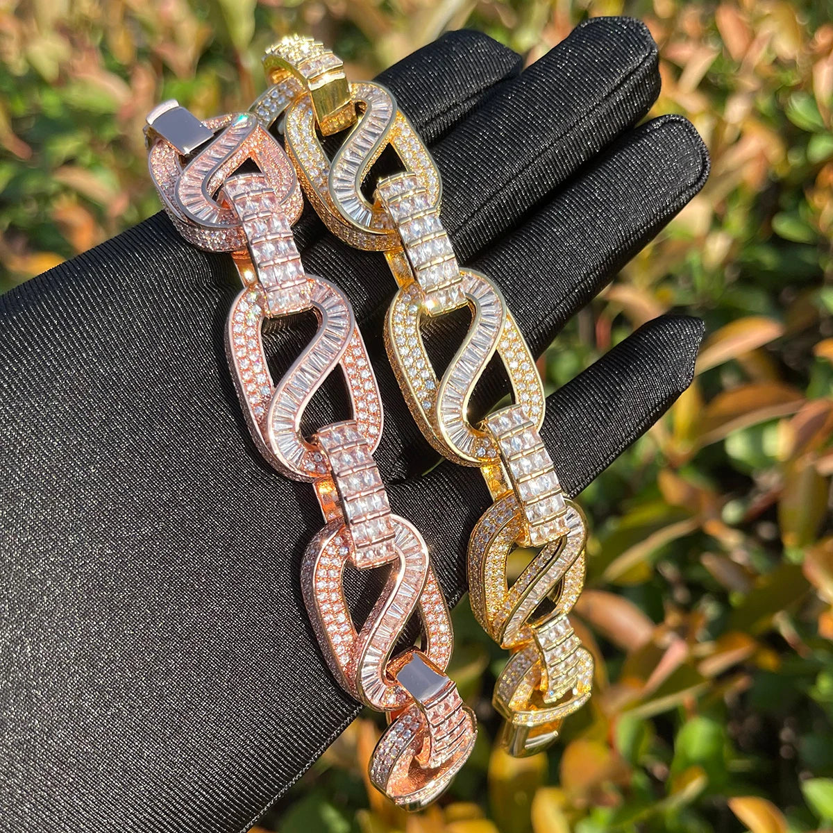 Bling "Snake Link" Baguette Bracelet