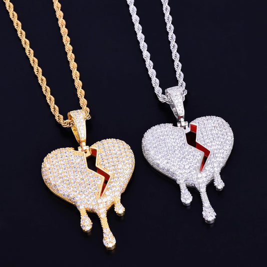 Bling "Broken Heart" Pendant III