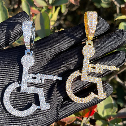 Bling "Wheelchair Shooter" Pendant