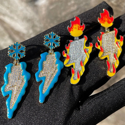 Bling "Snow & Fire Lightning" Pendant