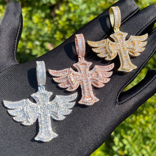 Bling "Winged Cross" Pendant