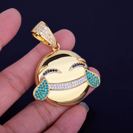 Bling "Laughing Emoji" Pendant