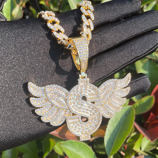 Bling "Flying Dollar" Pendant