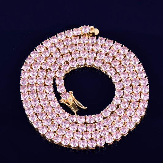 5mm Pink Tennis Chain