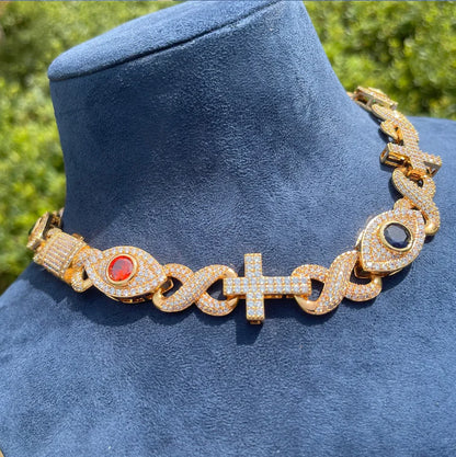 Bling "3rd Eye" Infinity Link Cross Chain