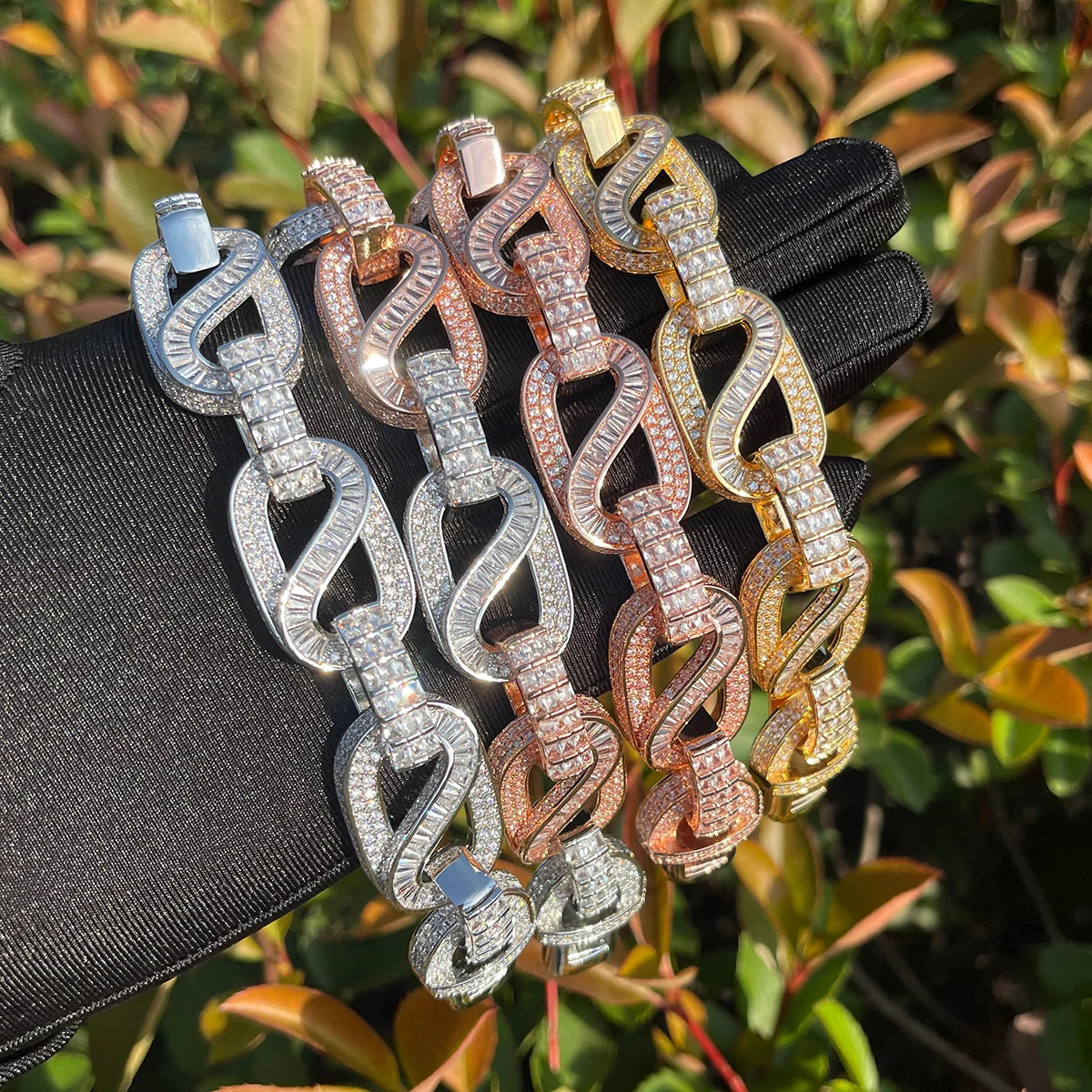 Bling "Snake Link" Baguette Bracelet