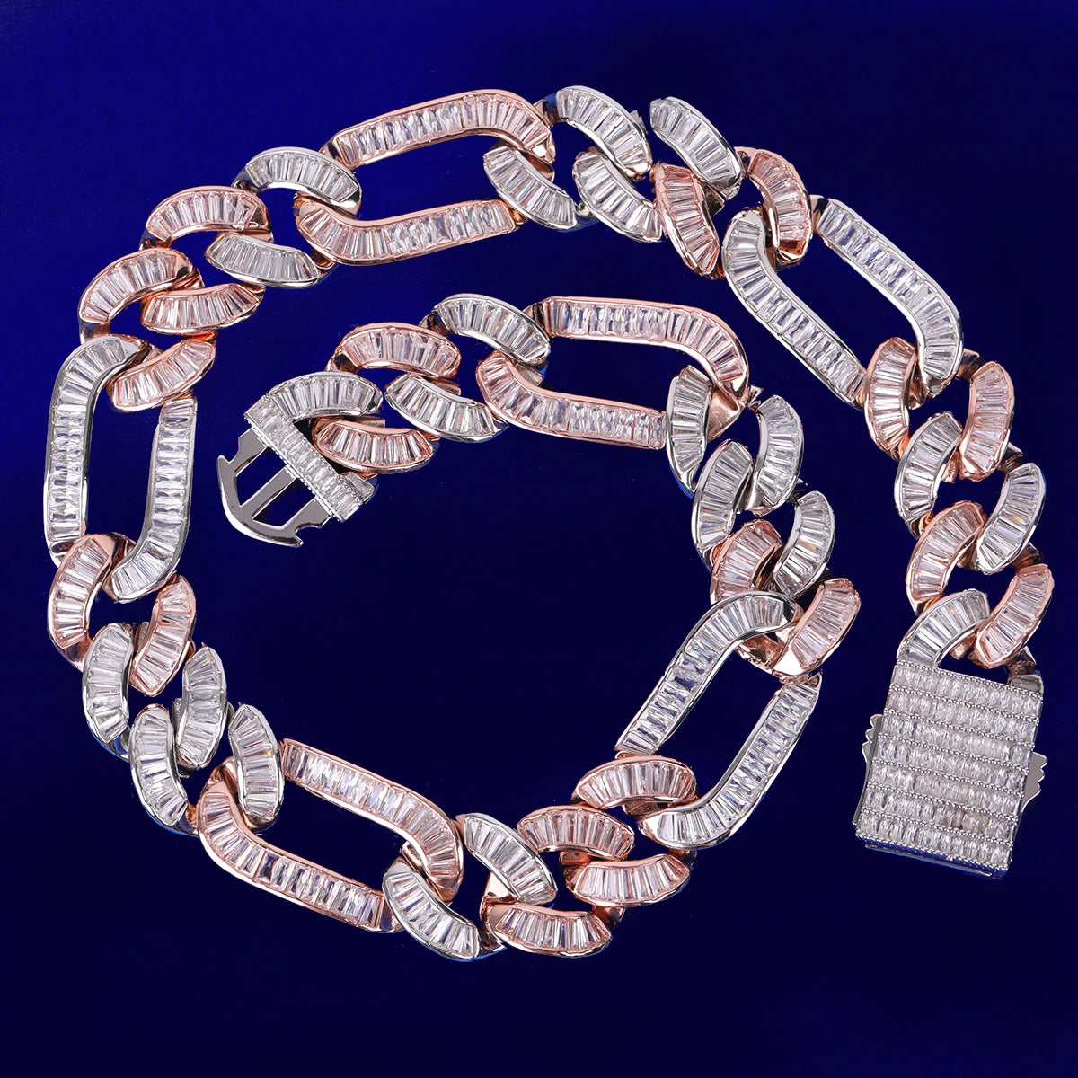 Bling "Figaro" Baguettes Chain