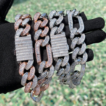 Bling "Figaro" Baguettes Chain