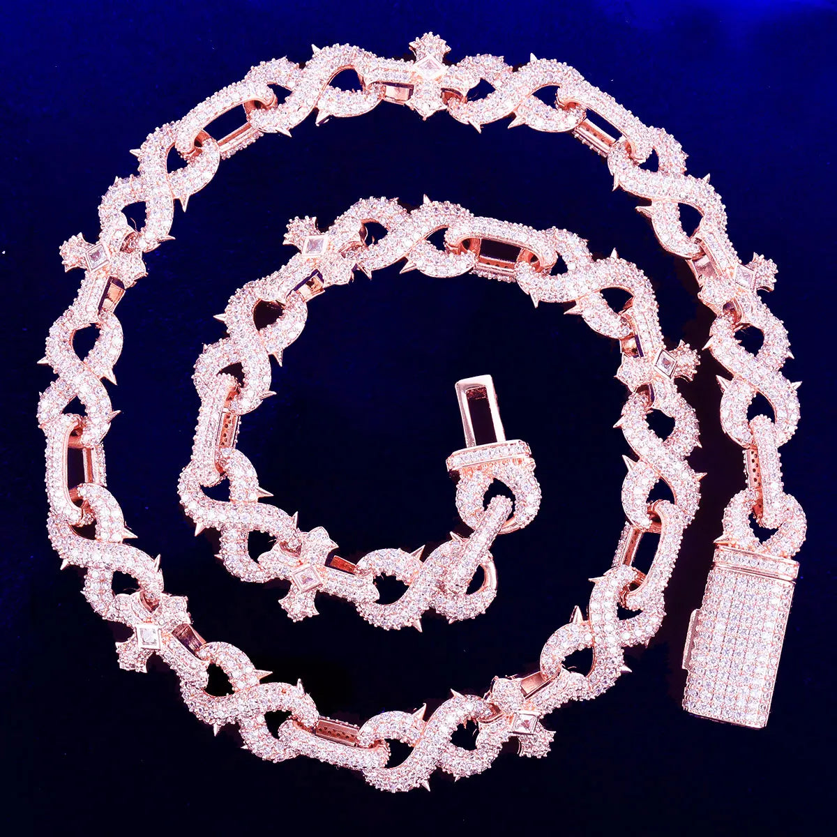 Bling "Barbed" Infinity Cross Chain