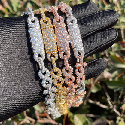 Bling "Barbed" Infinity Cross Chain