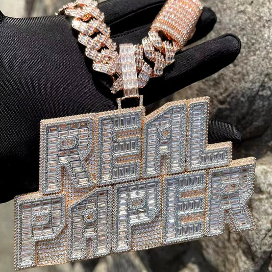 Bling "Real Paper" Custom Pendant