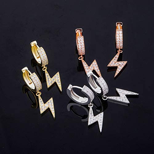 Bling "Lightning" Hoop Earring