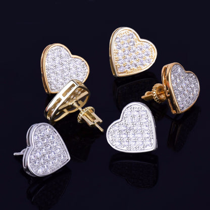 Bling 14mm "Heart" Stud Earring