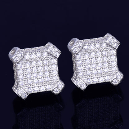 Bling 10mm "Square" Stud Earring