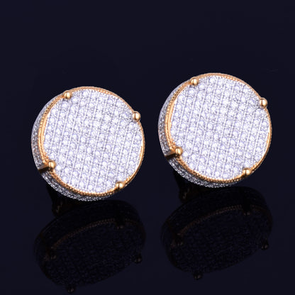 Bling 14mm Iced "Big Round" Stud Earring