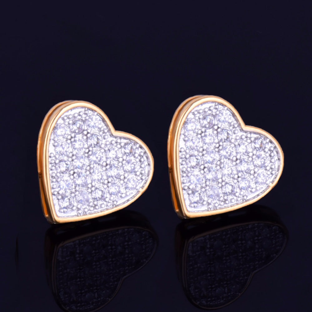 Bling 14mm "Heart" Stud Earring