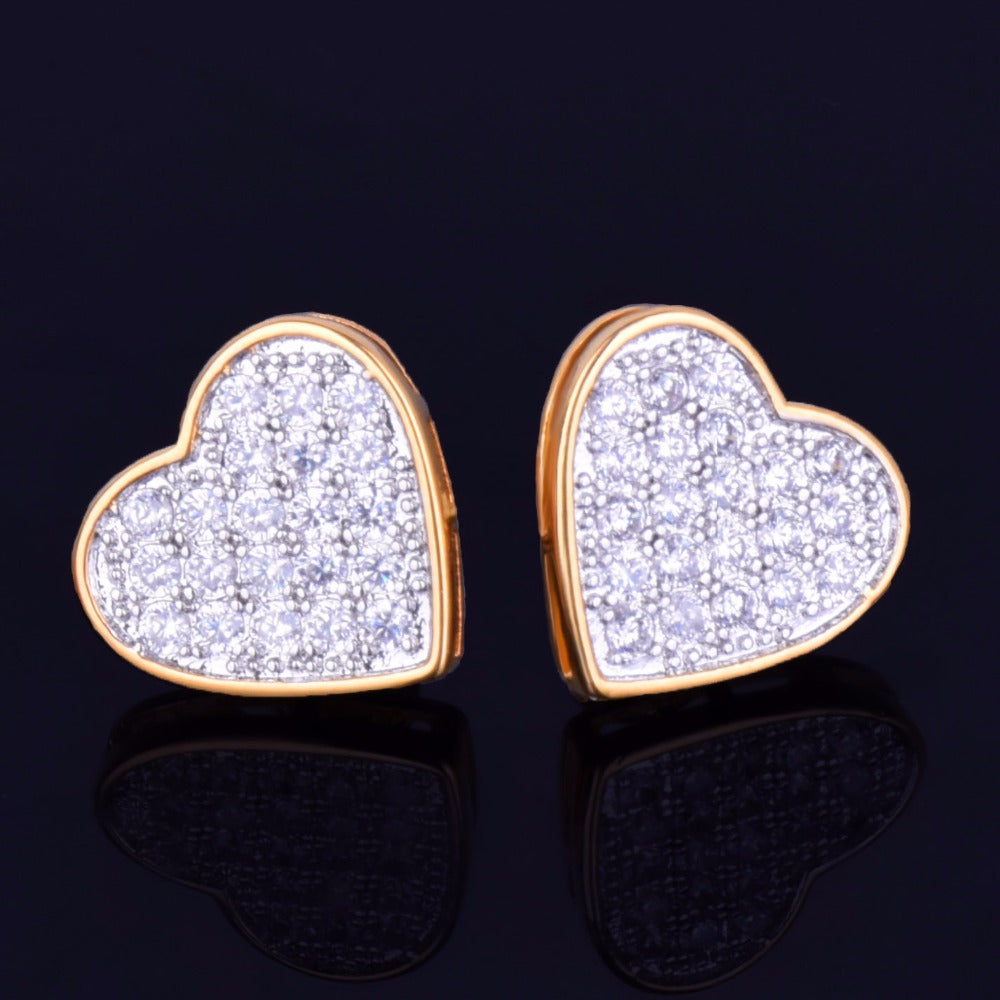 Bling 14mm "Heart" Stud Earring