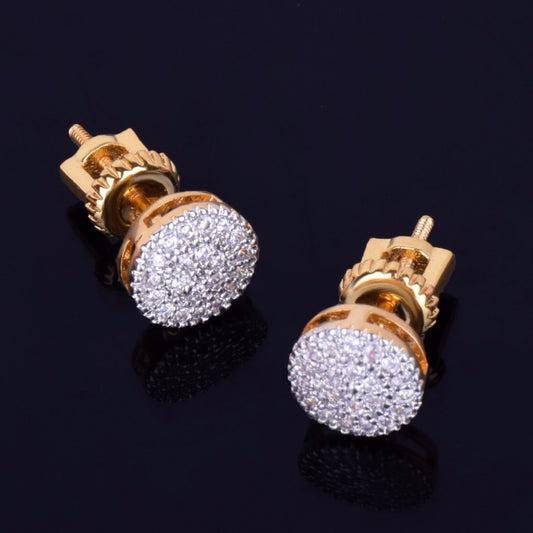 8mm Iced "Round" Stud Earring