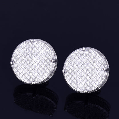 Bling 14mm Iced "Big Round" Stud Earring