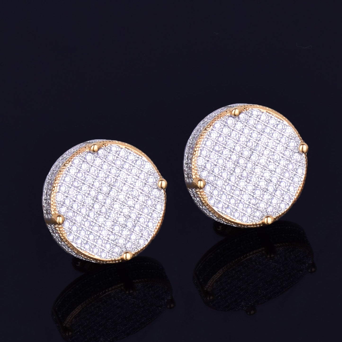 Bling 14mm Iced "Big Round" Stud Earring