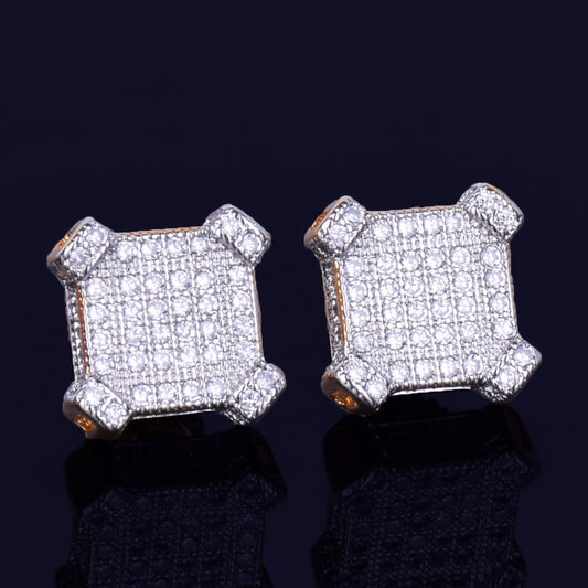 10mm Iced "Square" Stud Earring
