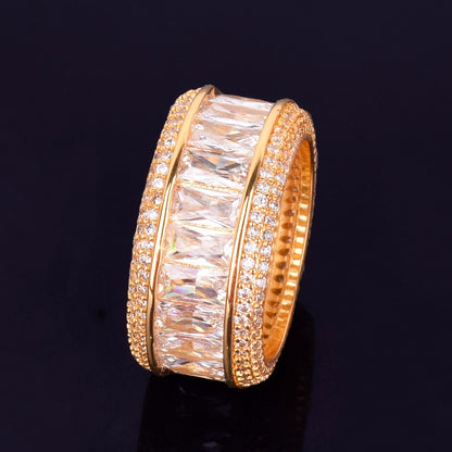 Baguette w/ Paved Sides Ring