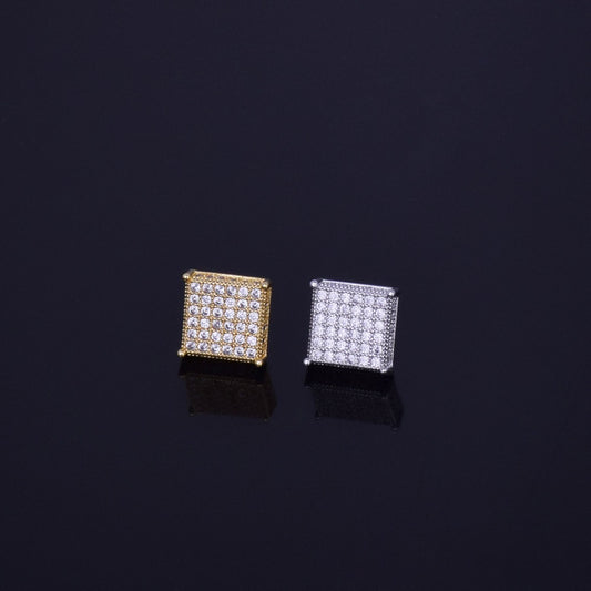 Bling 12x12mm "Square" Stud Earring