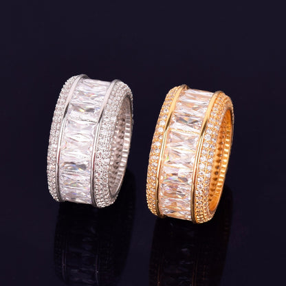 Baguette w/ Paved Sides Ring