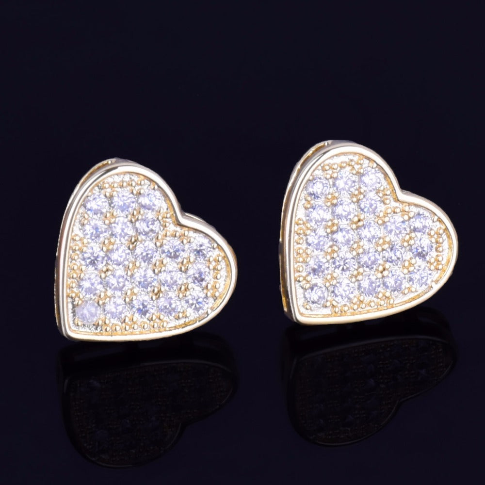 Bling 14mm "Heart" Stud Earring