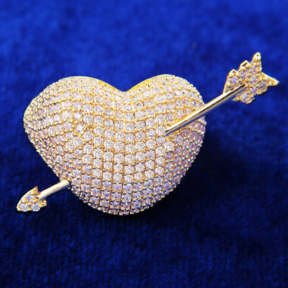 Bling Iced "Cupid Heart" Half-Paved Ring