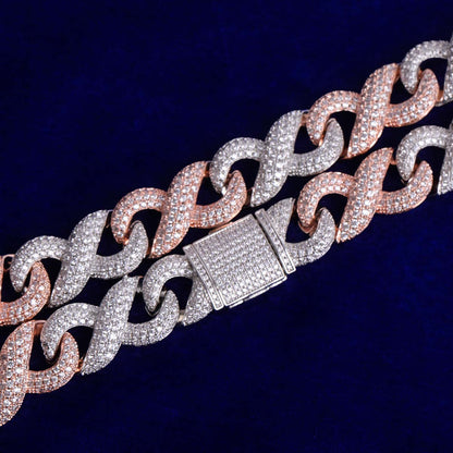 Bling "Infinity" Link Two Tone Chain