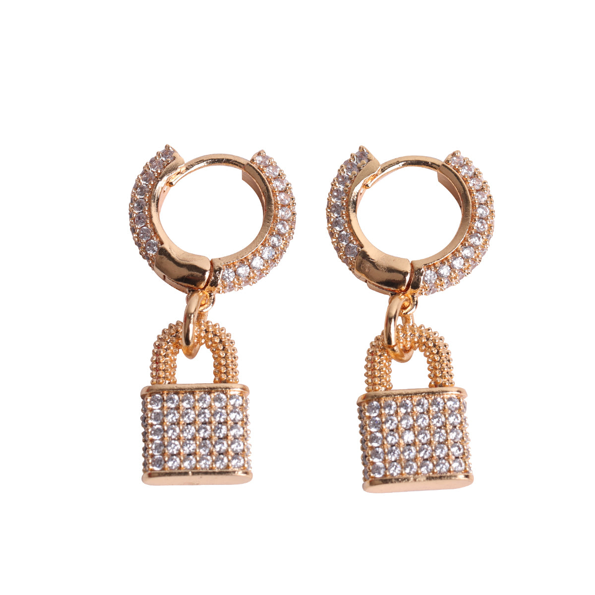 Bling "Lock" Hoop Earring