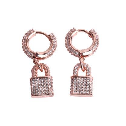 Bling "Lock" Hoop Earring