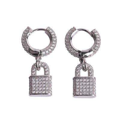 Bling "Lock" Hoop Earring