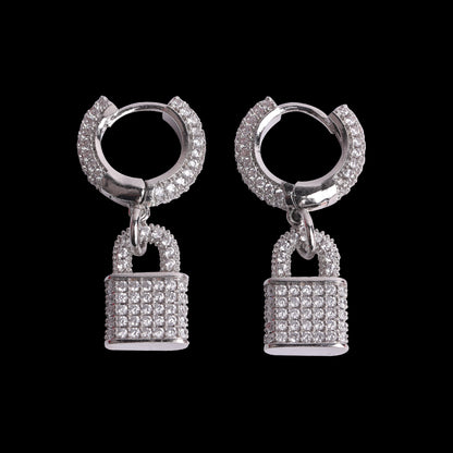 Bling "Lock" Hoop Earring