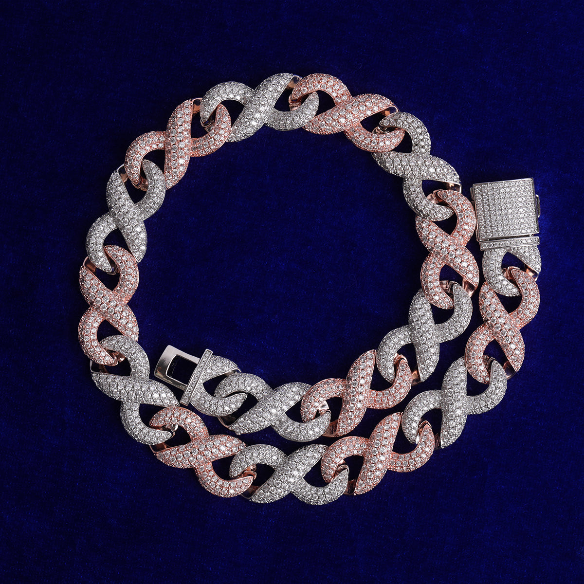 Bling "Infinity" Link Two Tone Chain