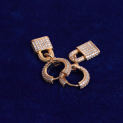 Bling "Lock" Hoop Earring