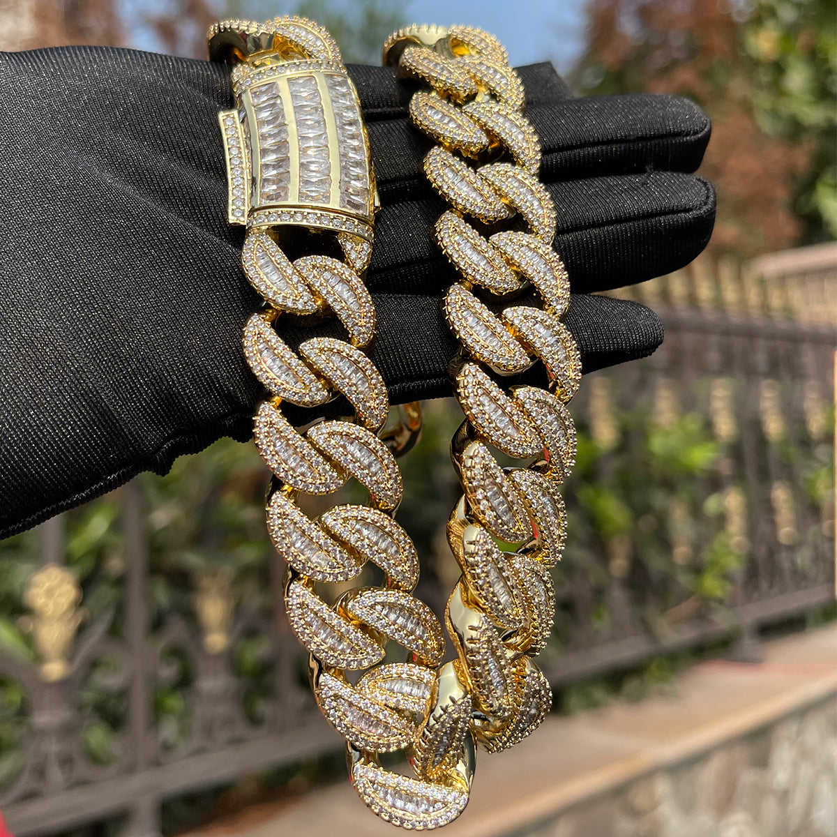 Bling 20mm "Royal Baguettes" Cuban Chain