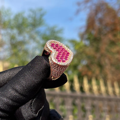 Bling "Heart" w/ Baguette Center Ring