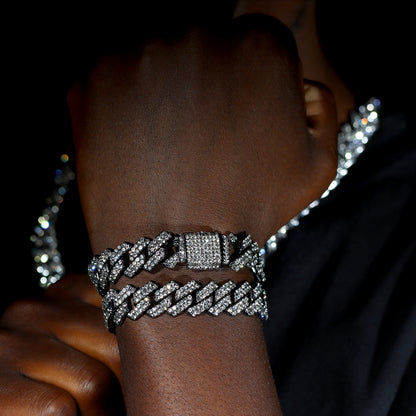 Iced "Black Onyx" Cuban Bracelet 14mm