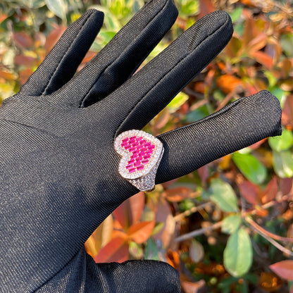 Bling "Heart" w/ Baguette Center Ring