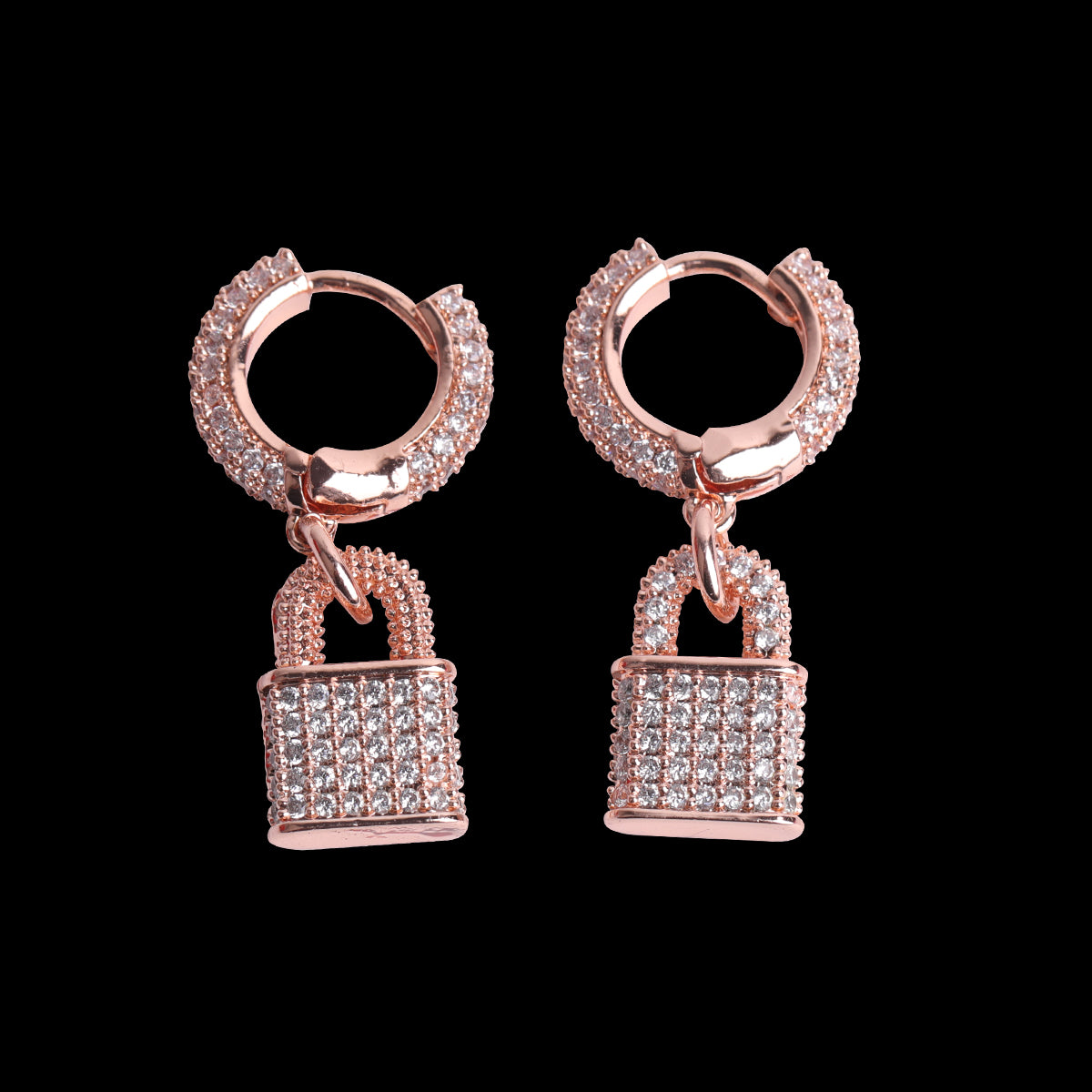 Bling "Lock" Hoop Earring