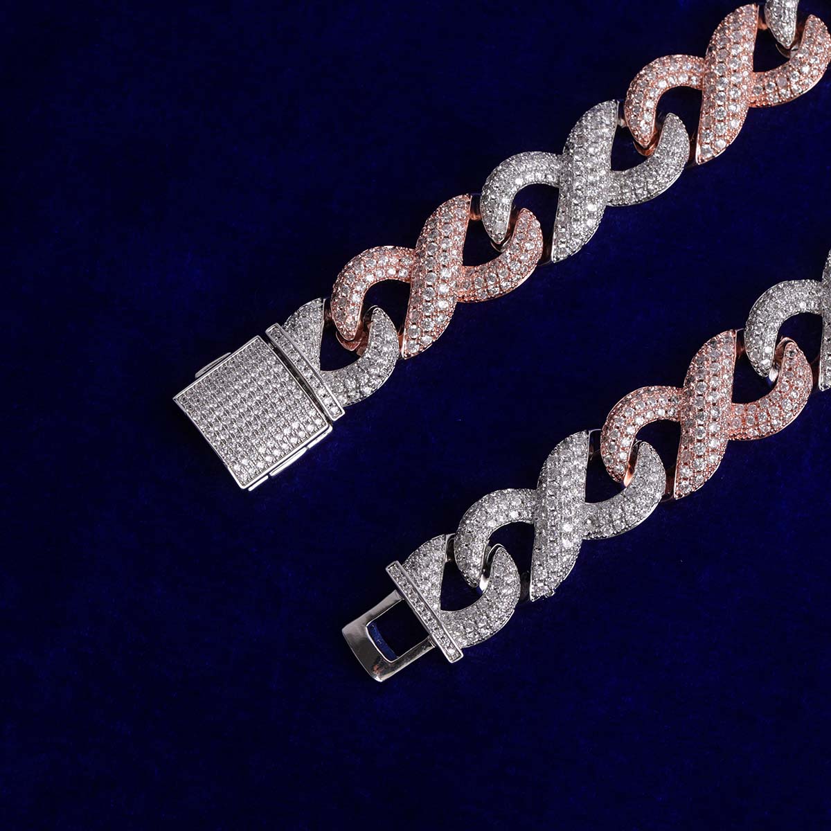 Bling "Infinity" Link Two Tone Chain