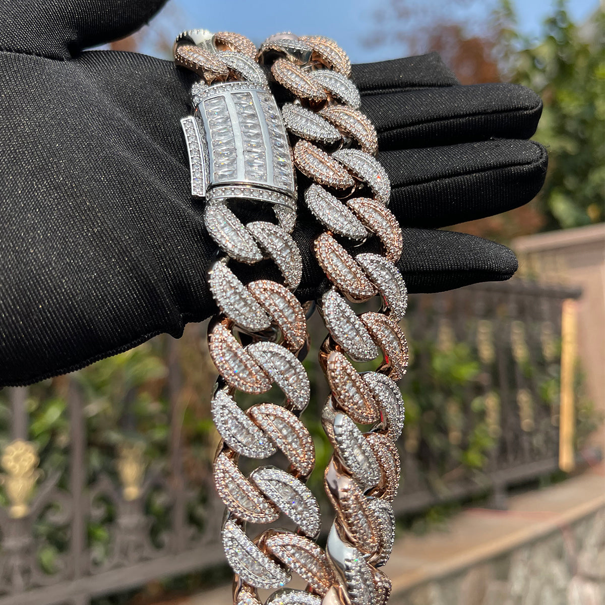 Bling 20mm "Royal Baguettes" Cuban Chain